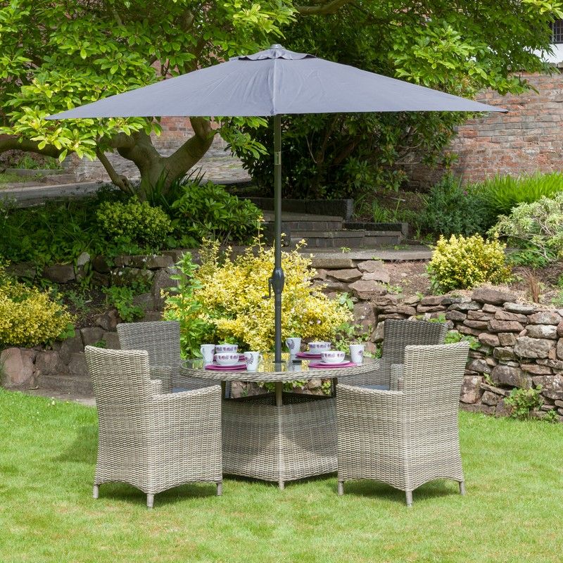 WENTWORTH 4 Seater Round Carver Dining Set